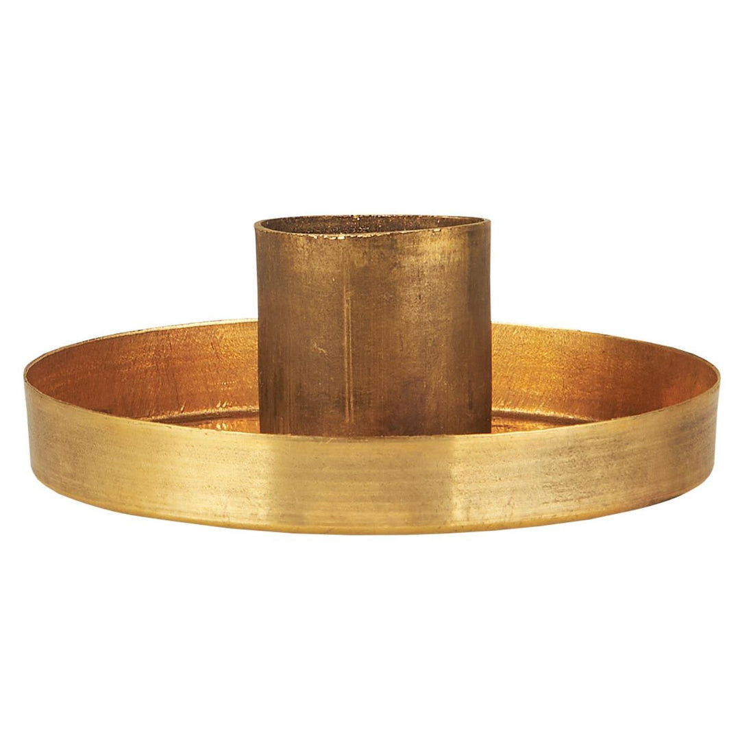 Castiçal Dourado Escovado