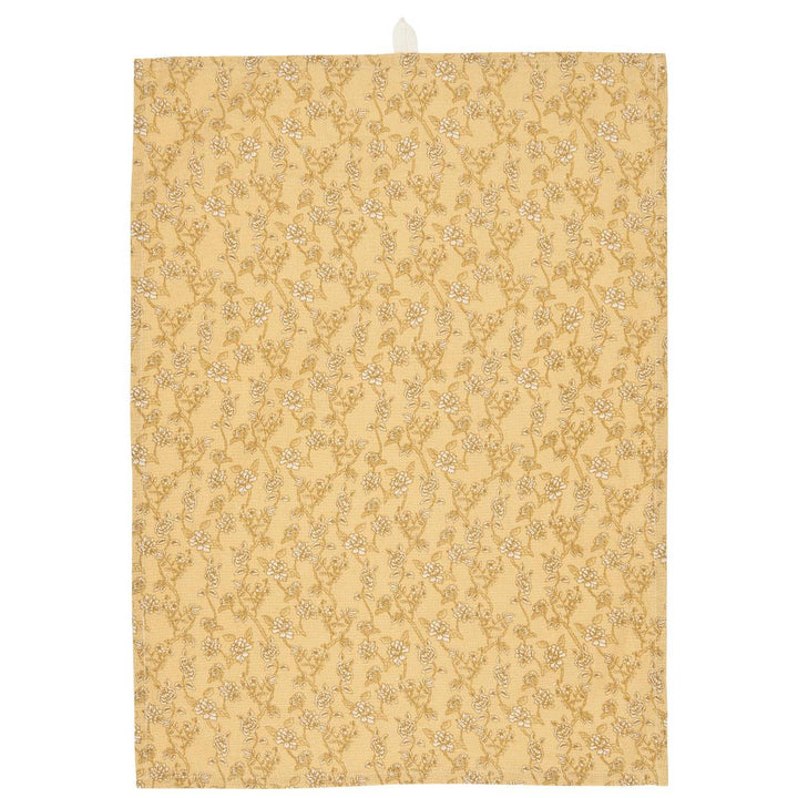 Paño de cocina floral amarillo