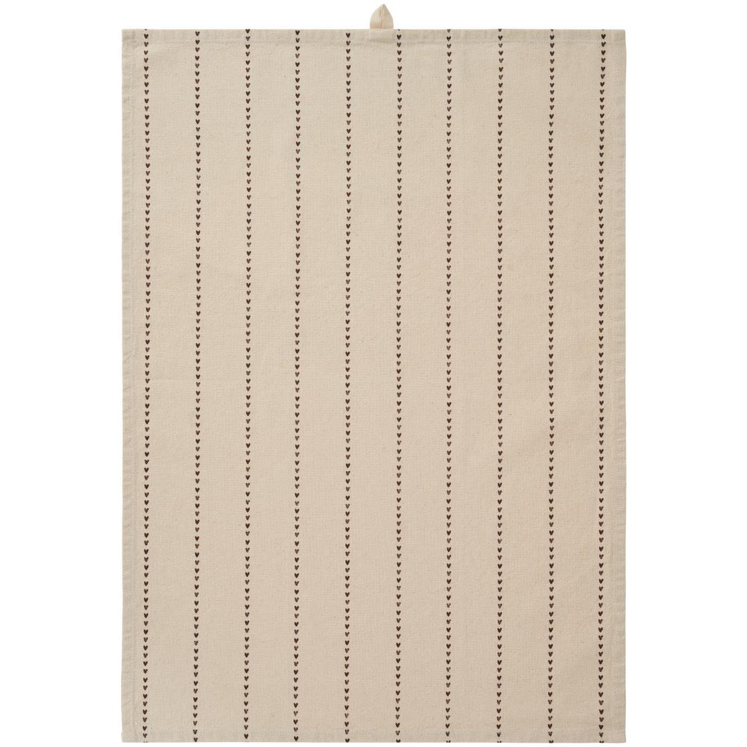 Tea Towel Corações Castanhos