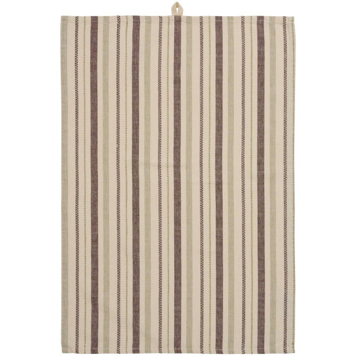 Tea Towel Riscas Castanho Verde