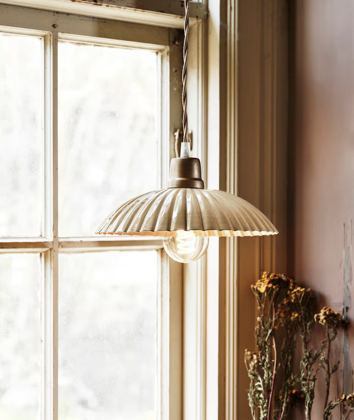 Beige Metal Pendant Lamp