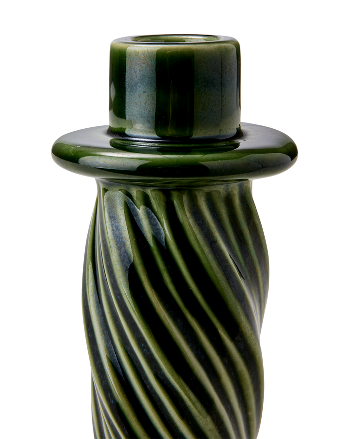 Candelabro de cerámica verde