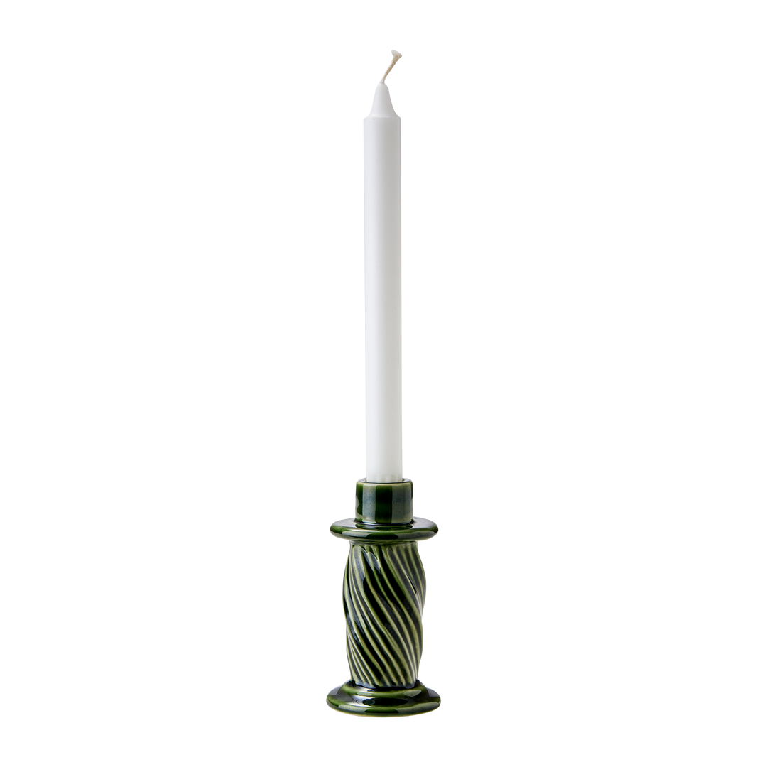 Candelabro de cerámica verde