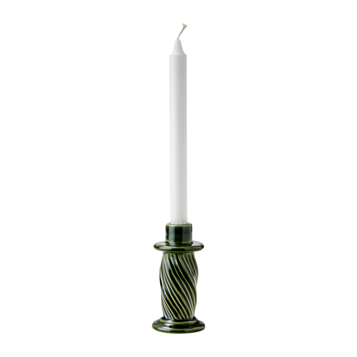 Candelabro de cerámica verde