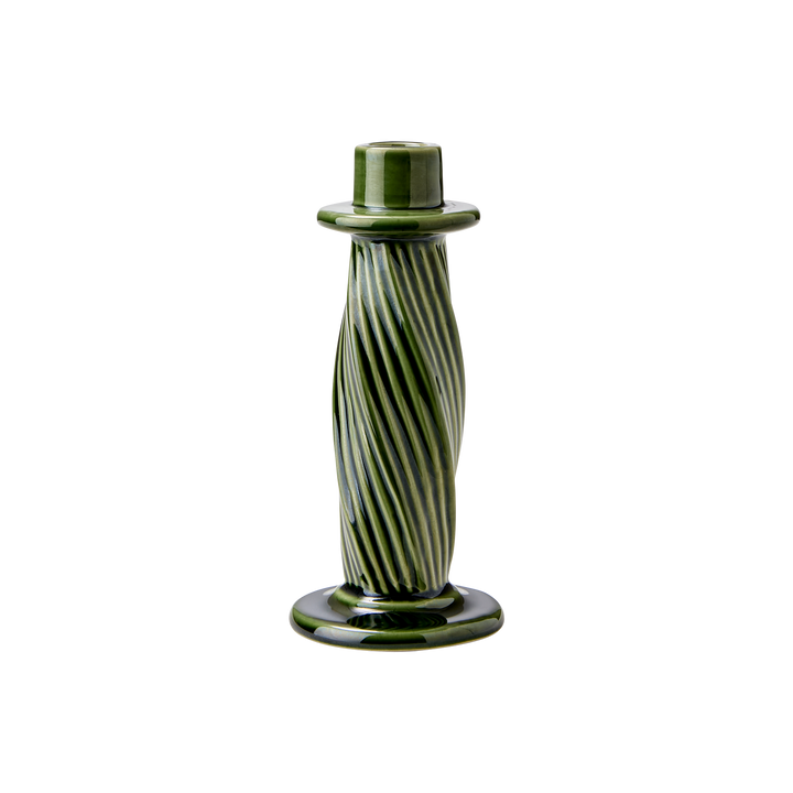 Candelabro de cerámica verde