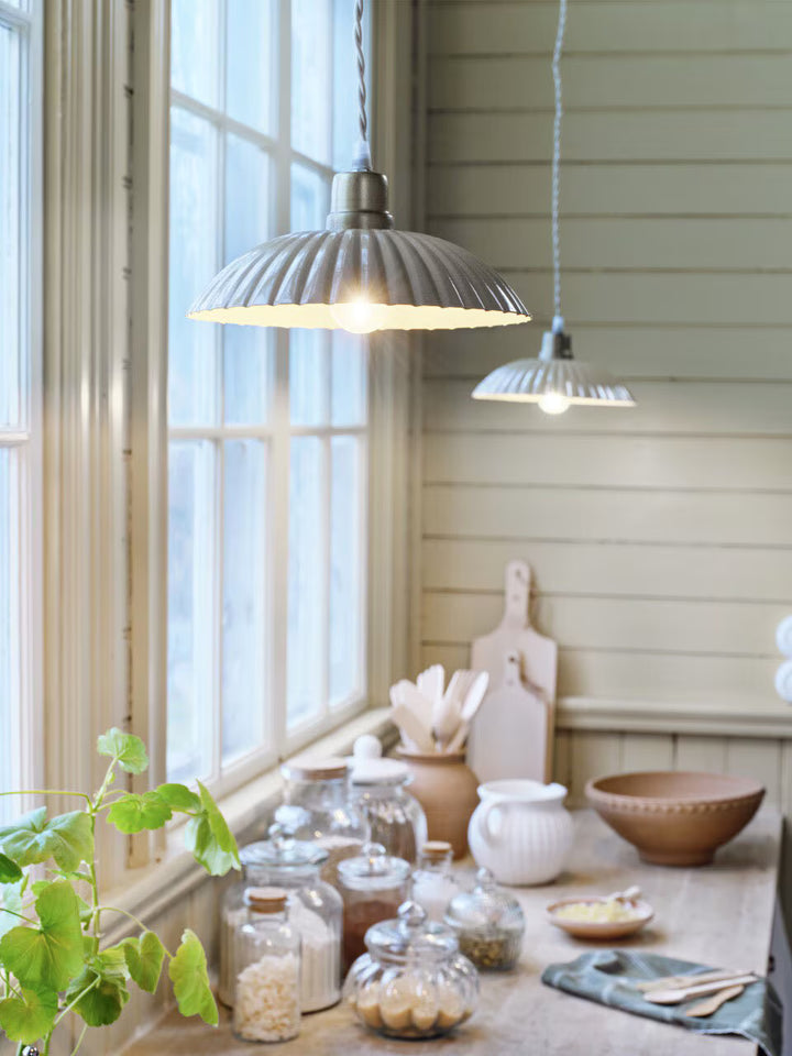 Beige Metal Pendant Lamp