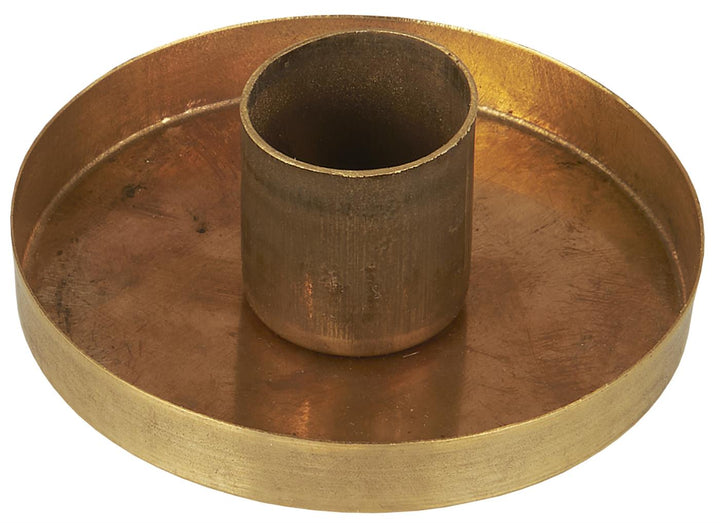 Castiçal Dourado Escovado