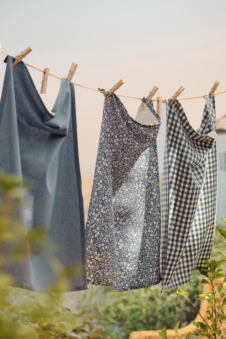 Tea Towel Floral Azul Escuro