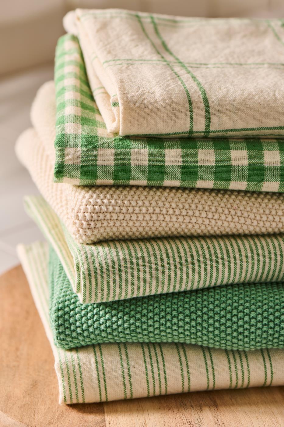 Green Lines Tea Towel
