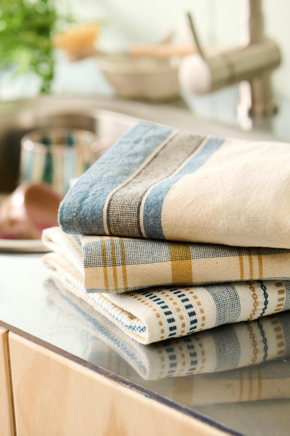 Tea Towel Azul Amarelo