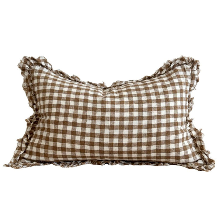 Brown Vichy Cushion Cover