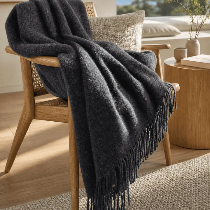 Manta 100% Lã Antracite
