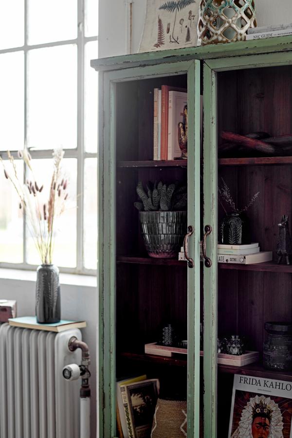 Vitrina Madera Verde Grande