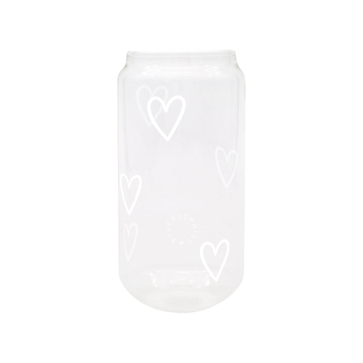 Corazones de copa de vidrio