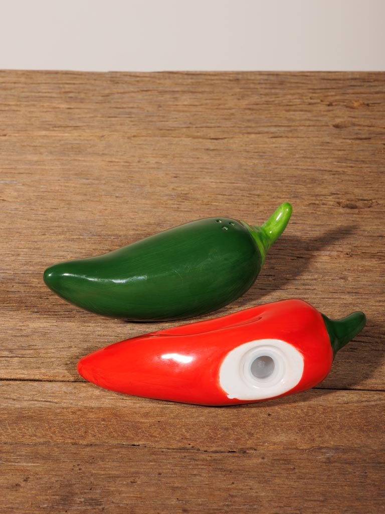 Salero y pimentero con jalapeño
